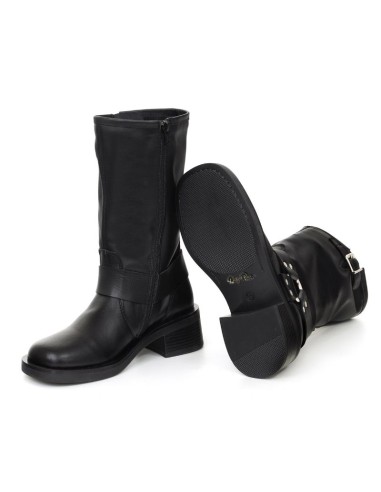 Black leather Women's high boots