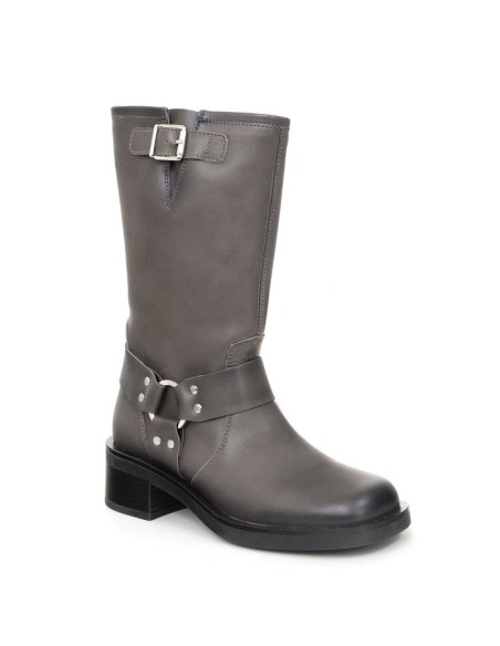 bottes femme de peau gris W-NAPOLE-GREY