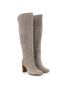 Botas de mujer de ante liso color gris