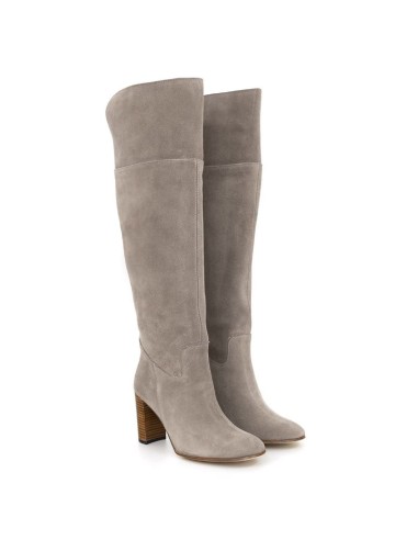 Botas de mujer de ante liso color gris