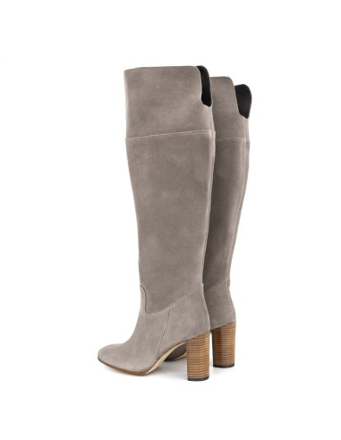 Botas de mujer de ante liso color gris