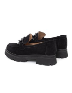 Black suede women's moccasins 2