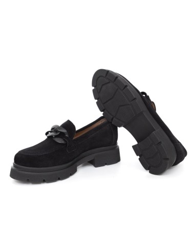 Black suede women's moccasins