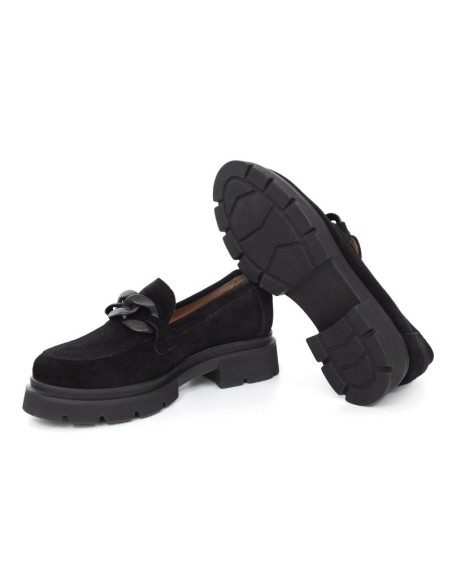 femmes mocassins suède le noir W-SALAMIL-BLACK