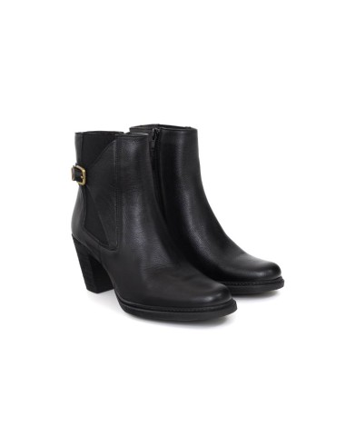 Black leather women's boots