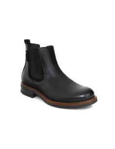 Black leather chelsea boots