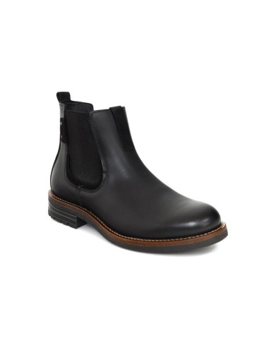 Black leather chelsea boots