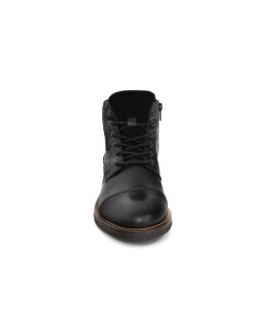 Botín de piel con cremallera color negro 2