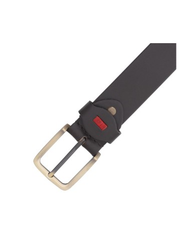 Cinturón de piel cosido artesano color marrón