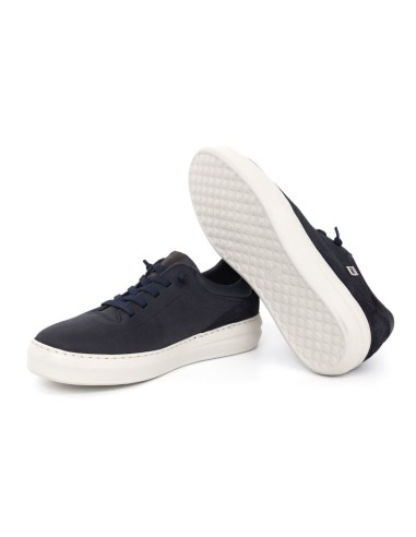 Sneakers de nobuck liso color azul