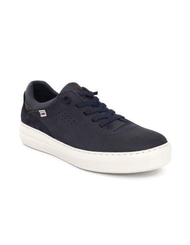 Sneakers de nobuck liso color azul