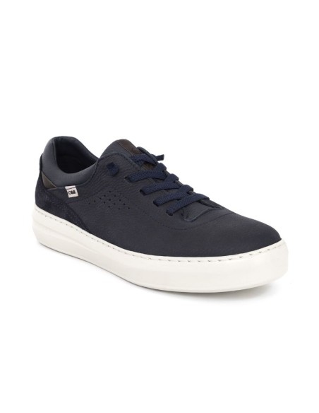 Sneakers de nobuck liso color azul