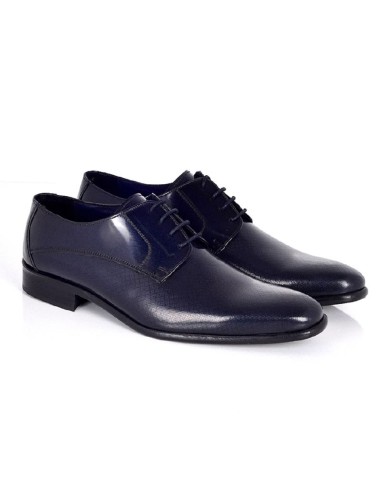 Blue leather derby