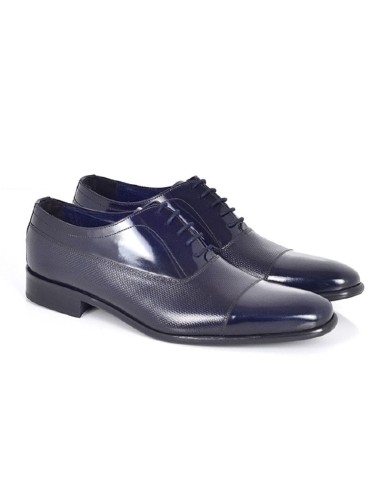 Blue leather Oxford