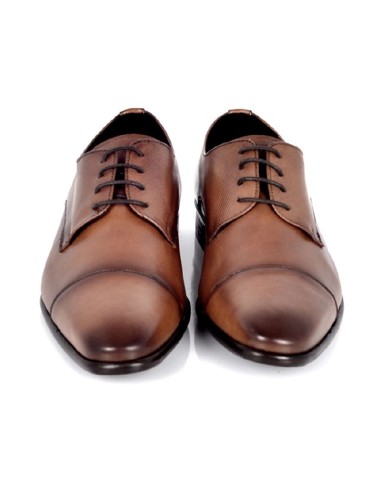 Derby de piel con plantilla extraible color cuero