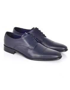 Derby de peau bleu PAREL-NAVY