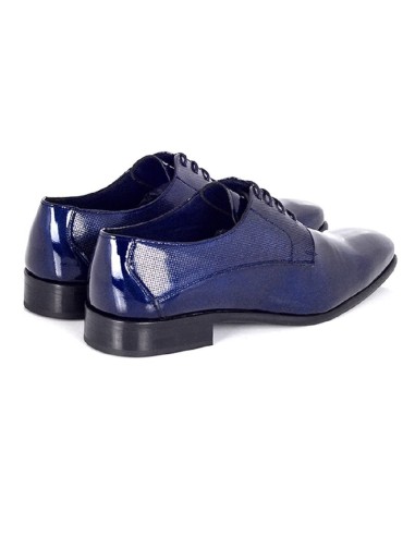 Blue leather derby