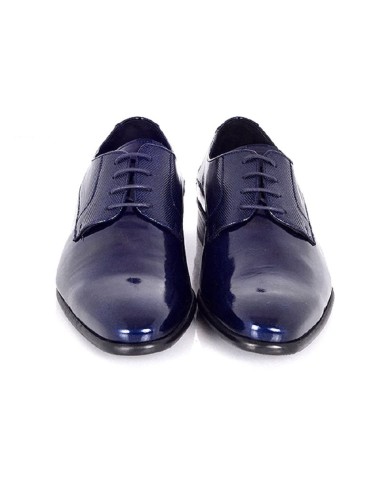 Blue leather derby