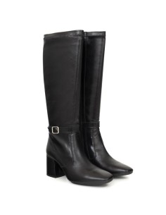 Black leather Women's high boots