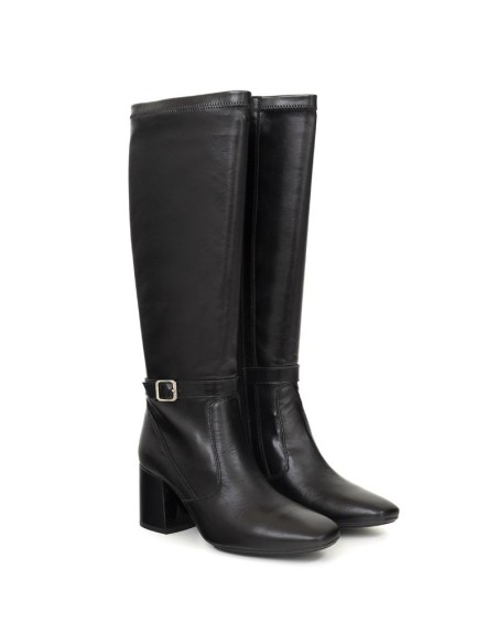 Black leather Women's high boots