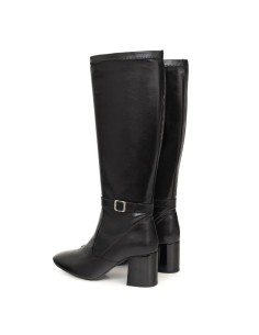 Botas de mujer de piel con aplique metálico color negro 2