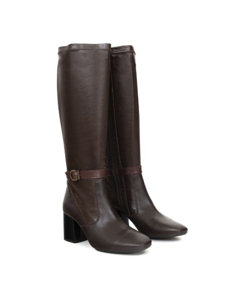 Brown leather Women's high boots