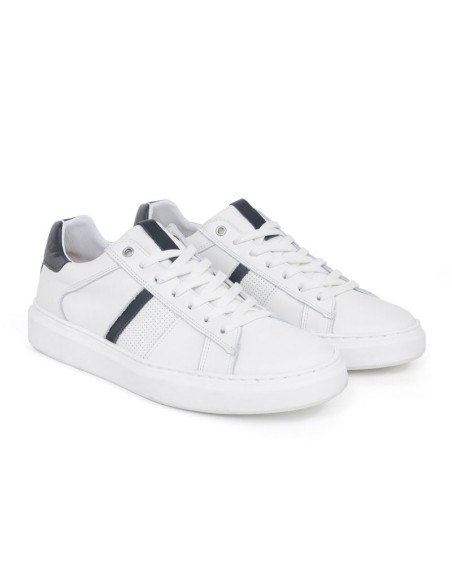 Sneakers de piel liso color blanco