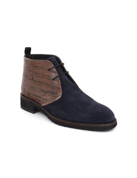 bottines femme de peau bleu W-NADISE-NAVY