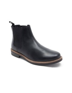 Black leather chelsea boots