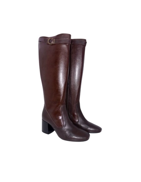 bottes femme de peau marron W-MANILO-BROWN