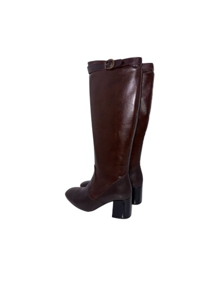 Brown leather Women's high boots