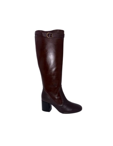 Brown leather Women's high boots