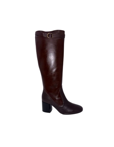 Brown leather Women's high boots