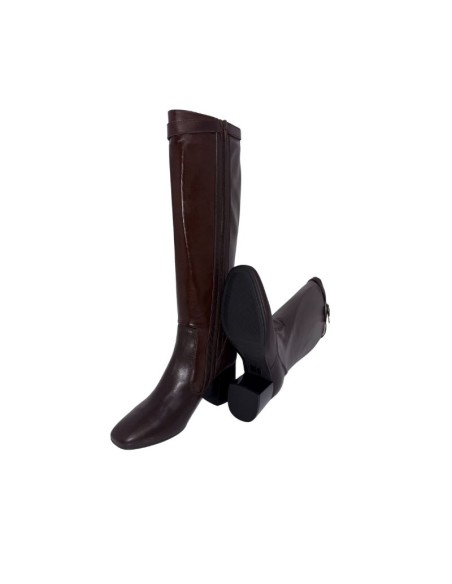 Brown leather Women's high boots