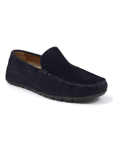 Blue suede moccasin