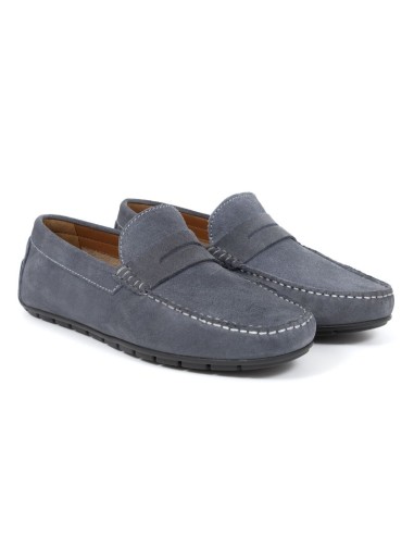 Blue suede moccasin