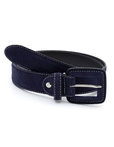 Blue suede women's belt