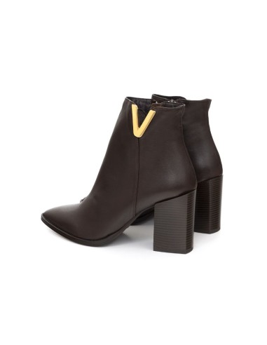 bottines femme lisse marron W-ELIANA-MARRON