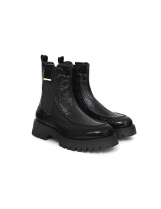 Black leather women's boots