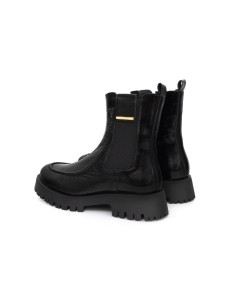 Black leather women's boots 2