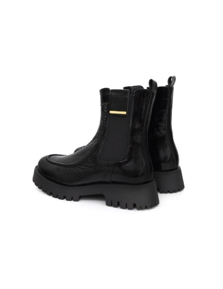 Black leather women's boots