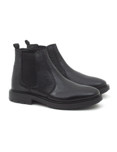 Black leather chelsea boots