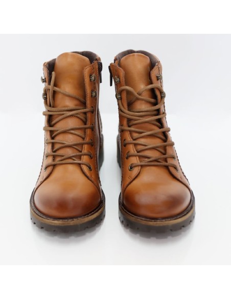 Brown leather women's boots