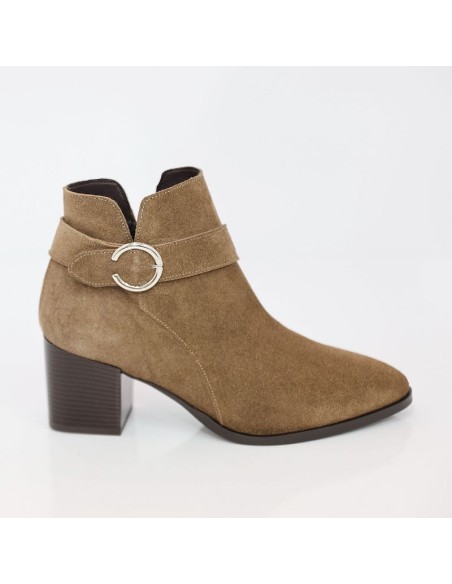 Brown suede women's boots