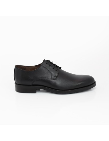 Black leather derby
