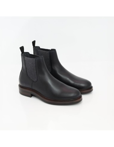 Black leather chelsea boots