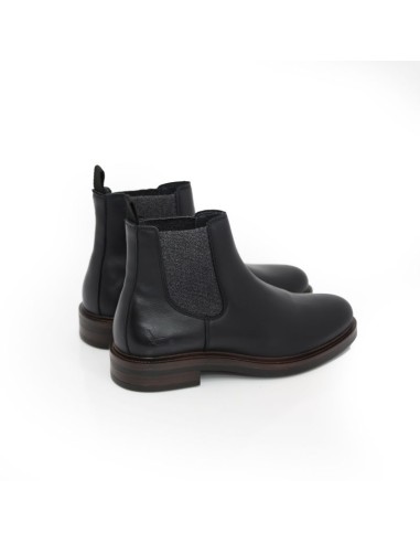 Black leather chelsea boots