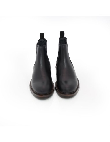 Botines Chelsea de piel acabado a mano color negro