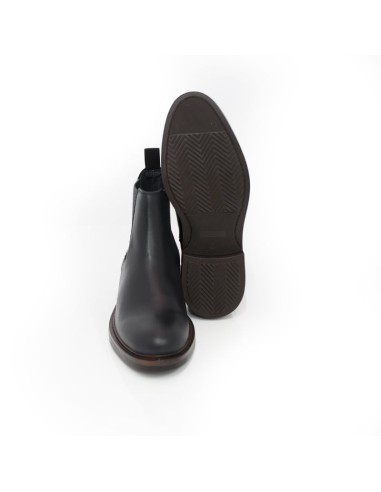 Black leather chelsea boots