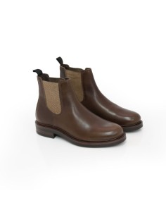 Brown leather chelsea boots